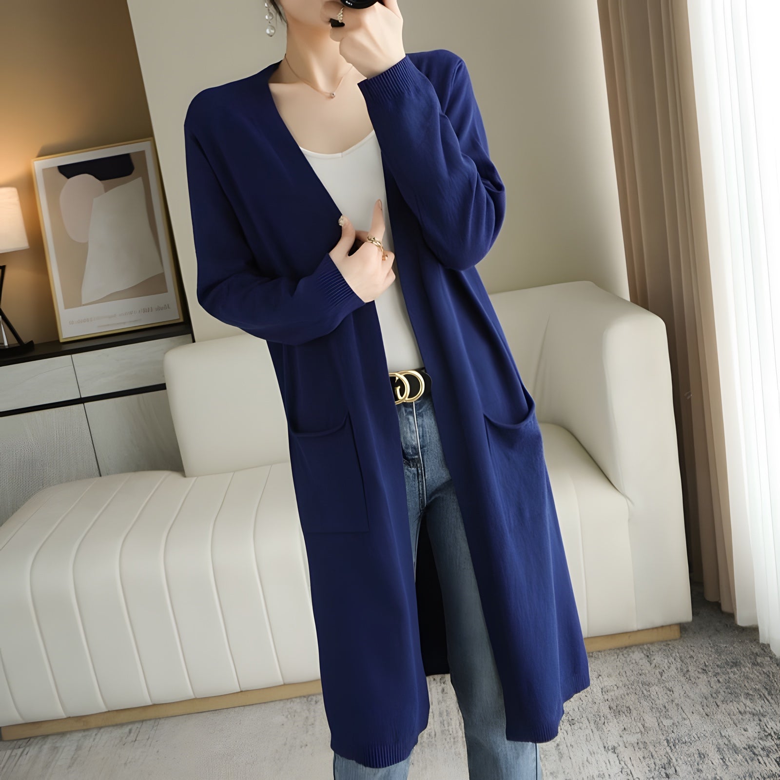 Gilet femme bohème long
