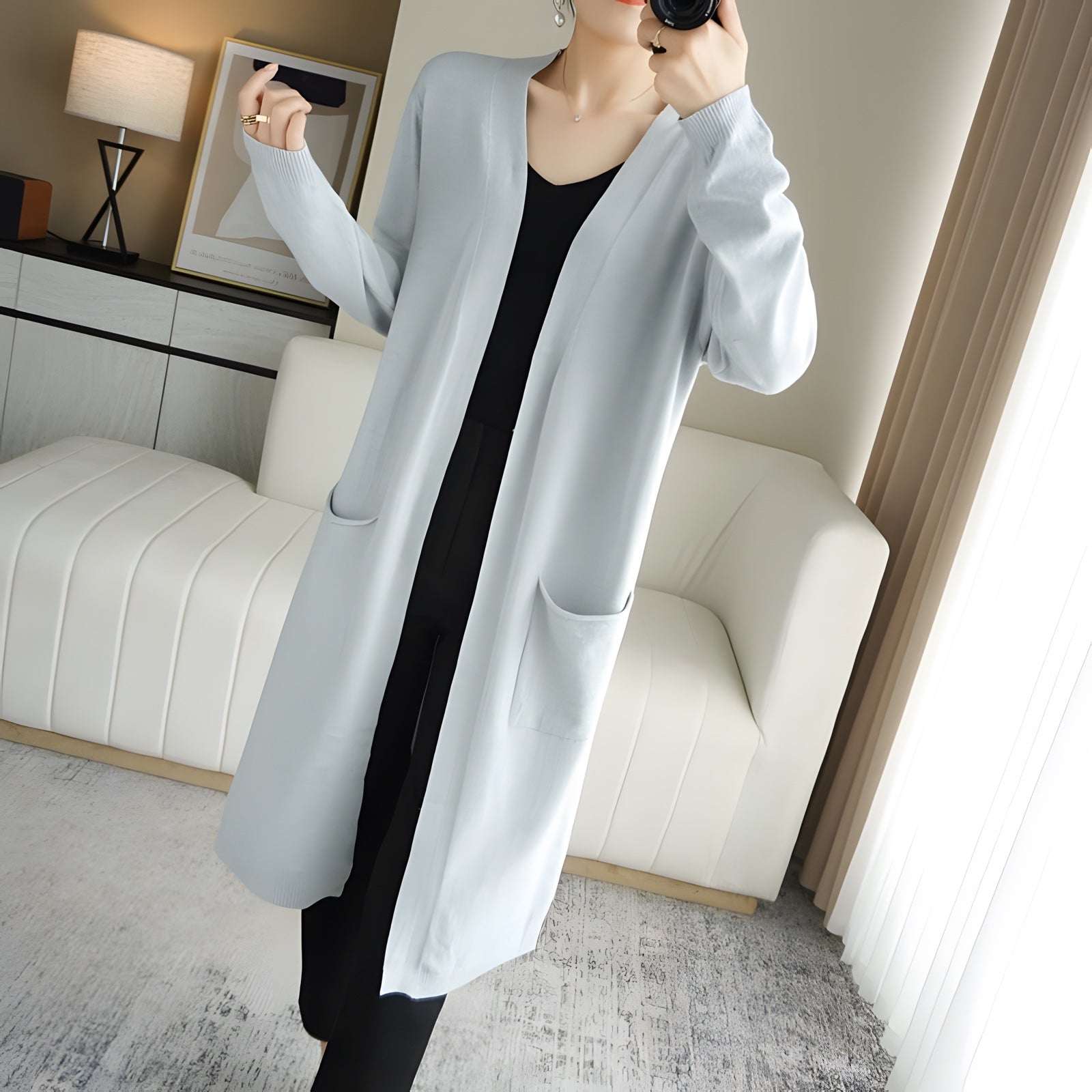 Gilet femme bohème long