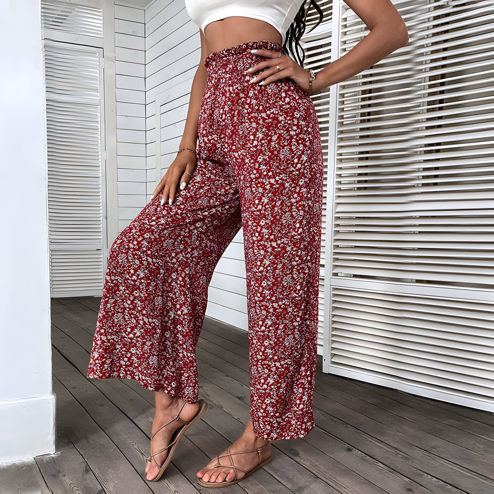 Pantalon Palazzo Fleuri
