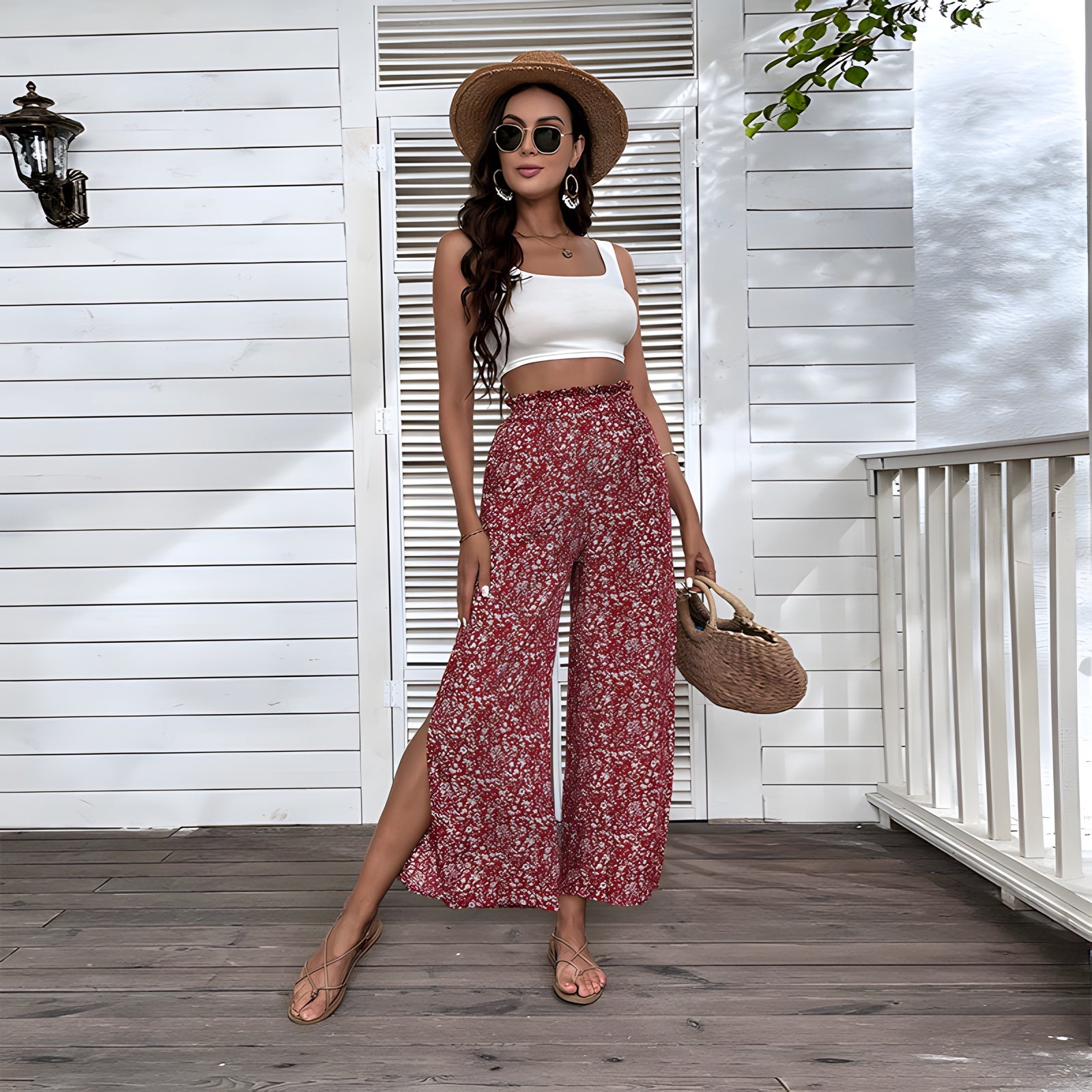 Pantalon Palazzo Fleuri