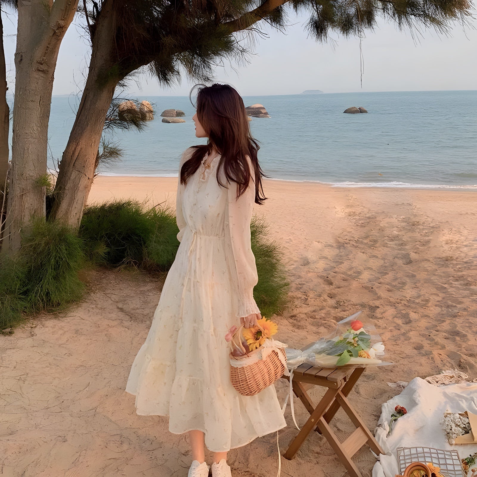 Robe Bohème Chic Crème