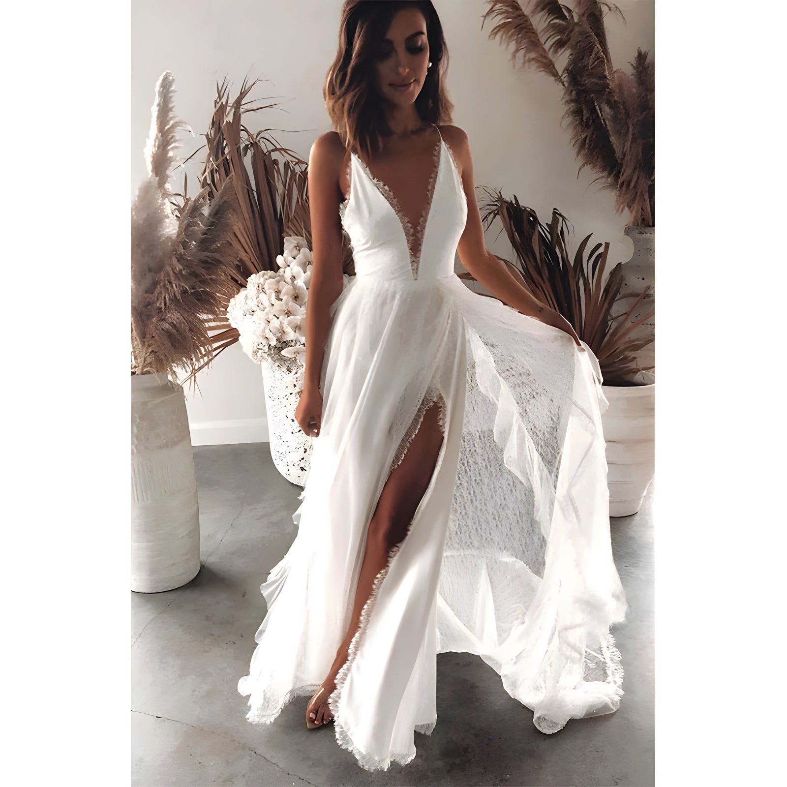 Champetre robe boheme mariage invité