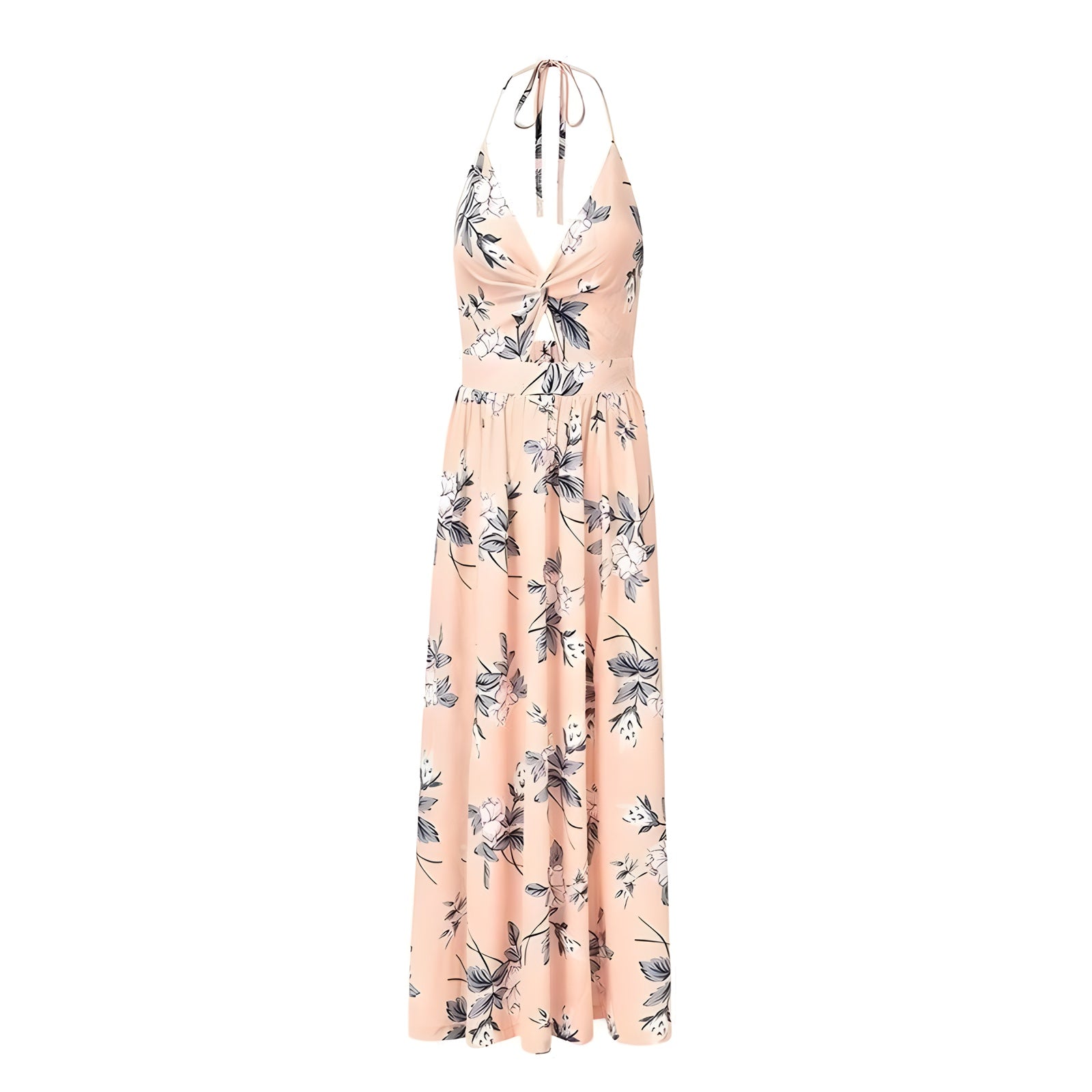 Robe Bohème Maxi Fleurie Dos Nu - Rose / S