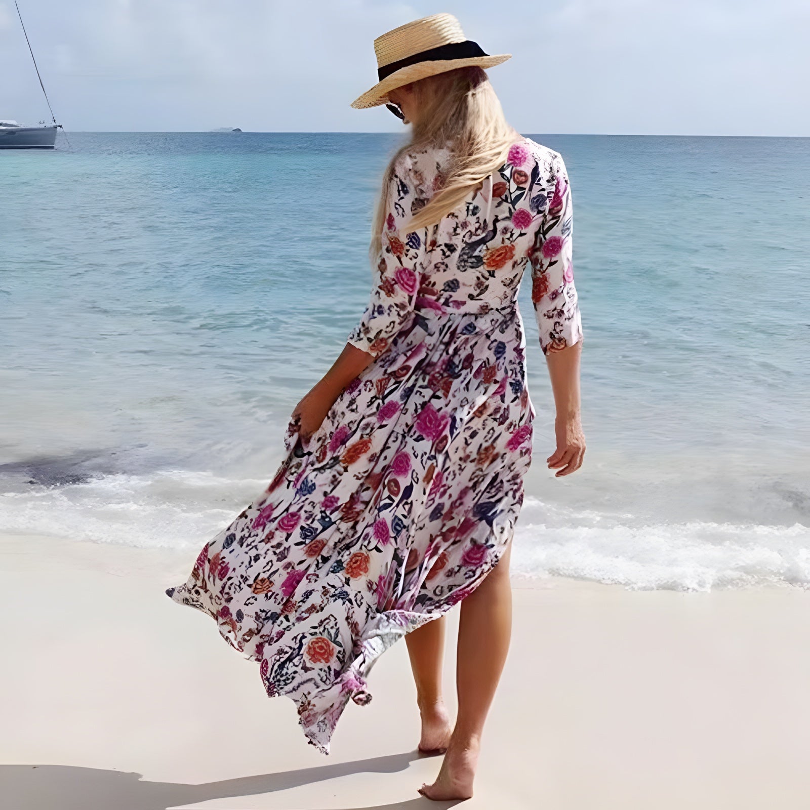 Robe Longue Bohème Chic Rose Poudré