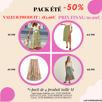 Pack taille M 4 Jupes Bohème Longues – Ode à la Bohème