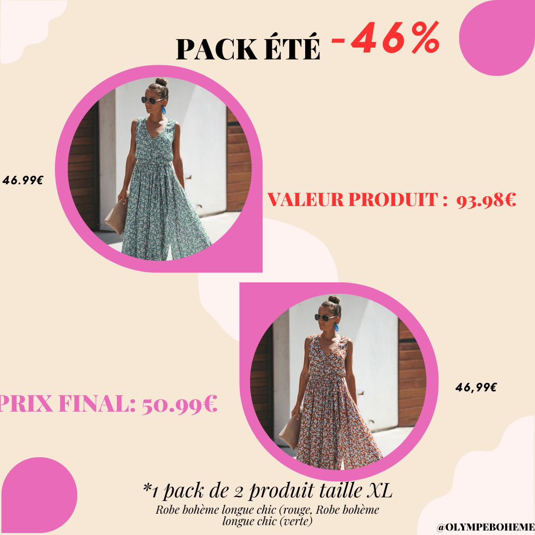 Pack taille XL Robe Bohème Longues Chic – Duo Élégant