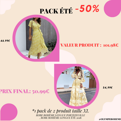 Pack taille XL Robes Bohème Longues 2 en 1 – Elégance Ethérée