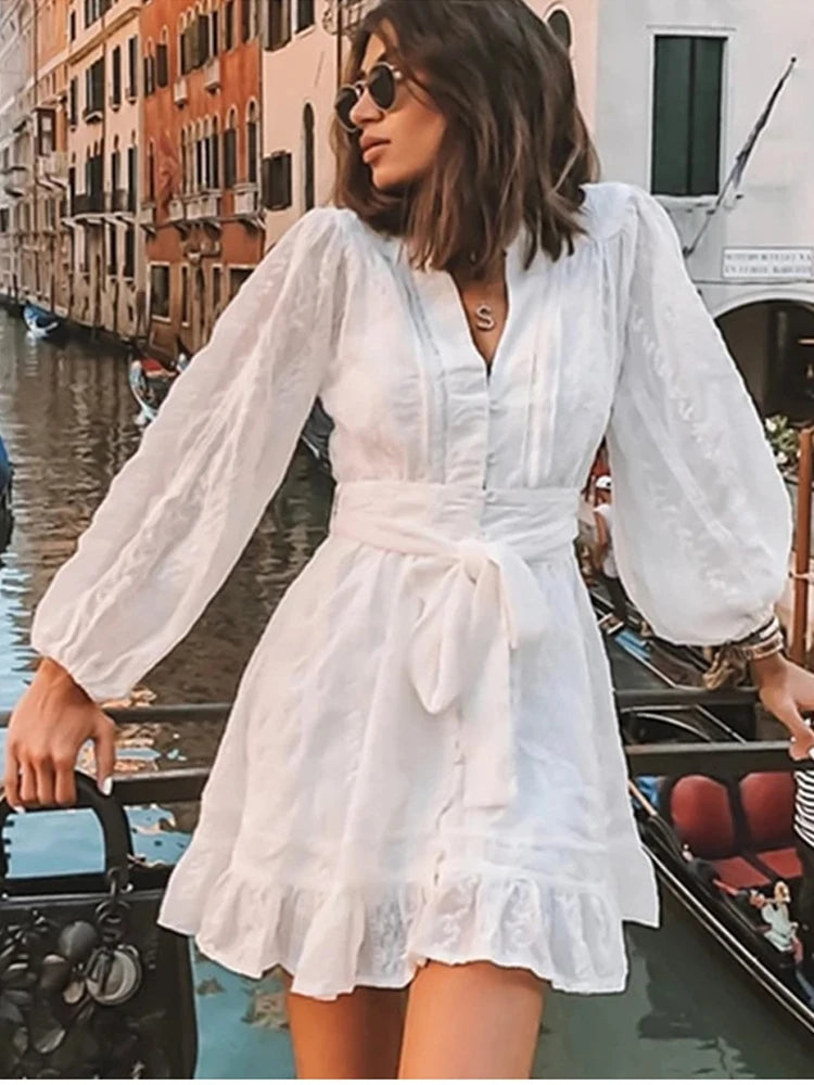 HOT Robe Droite Robe Chic Simple Robe Chic Robe Blanche