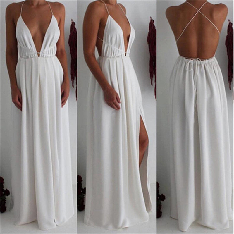 Robe boheme blanche dos nu