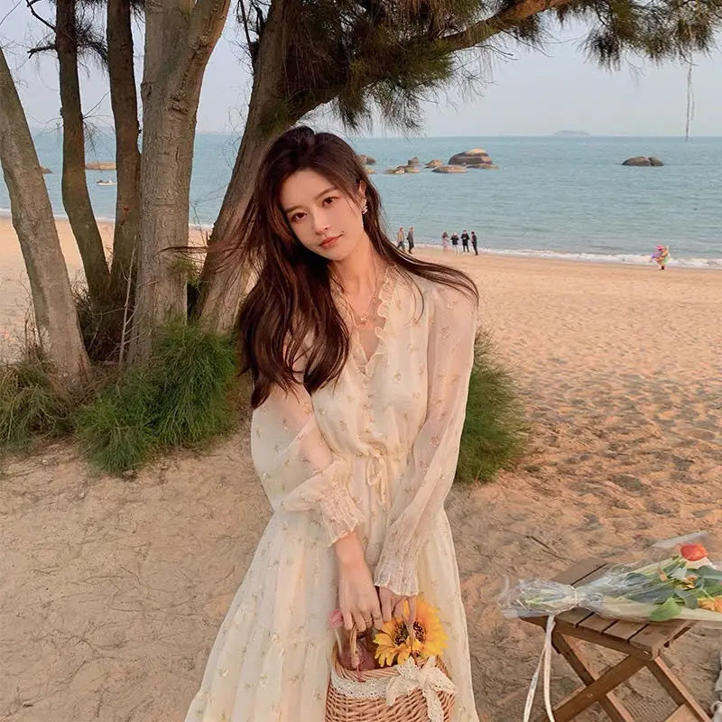 Robe Bohème Chic Crème