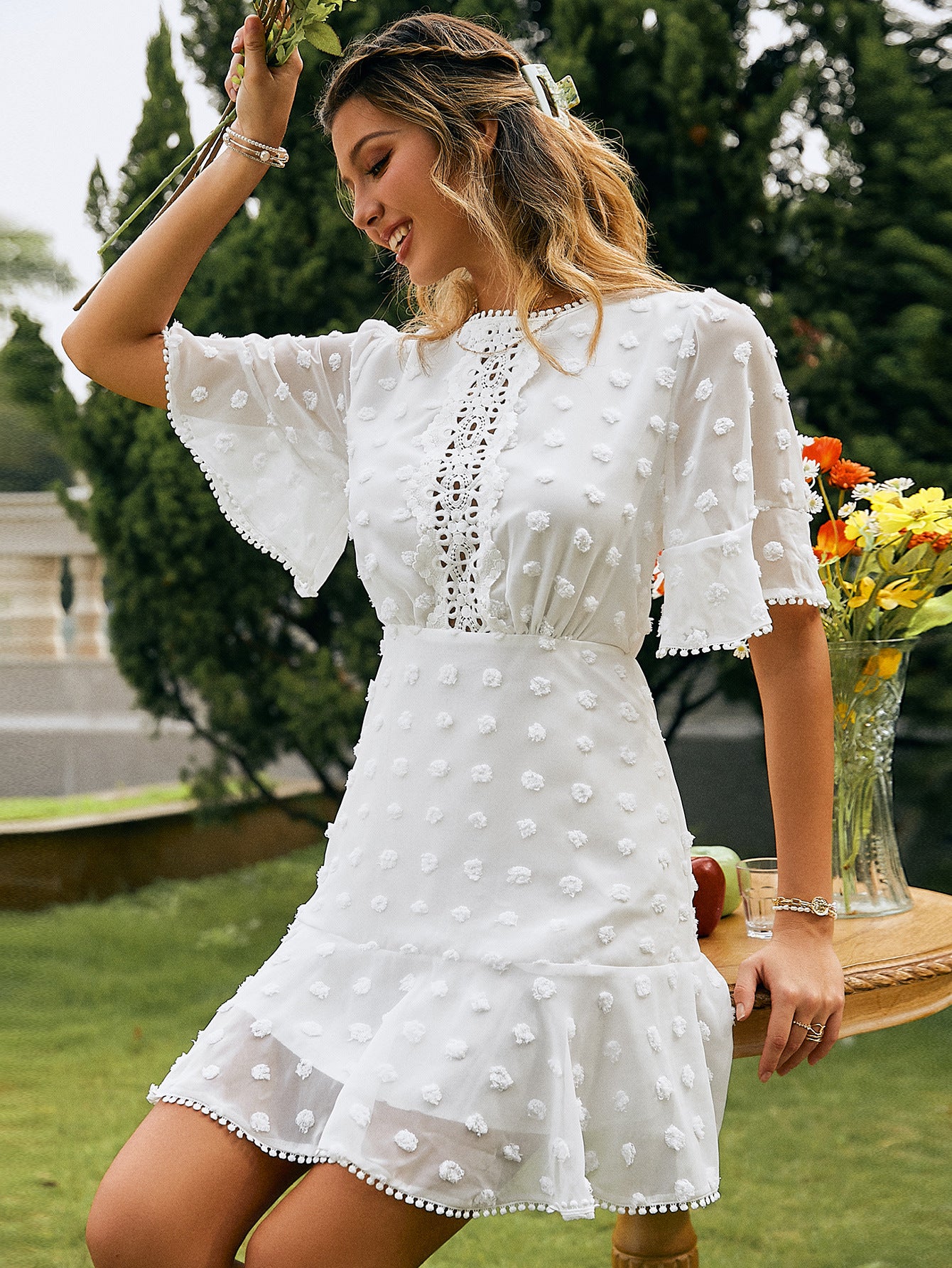 Robe Blanche Bohème Romantique