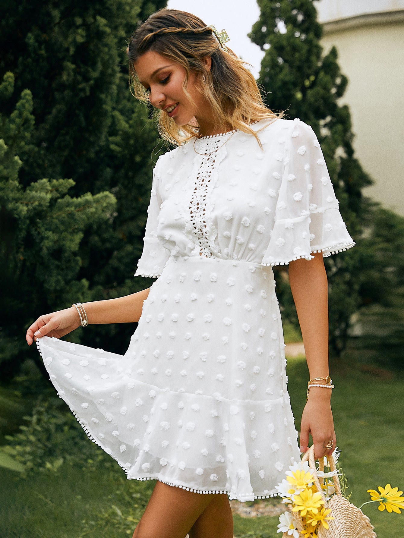 Robe Blanche Bohème Romantique