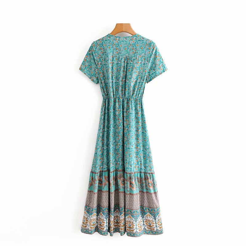 Robe Longue Bohème Turquoise