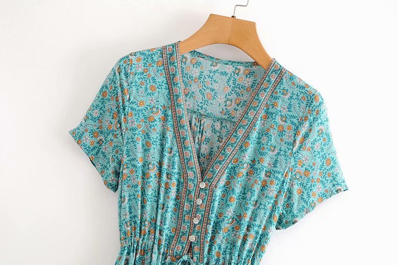 Robe Longue Bohème Turquoise