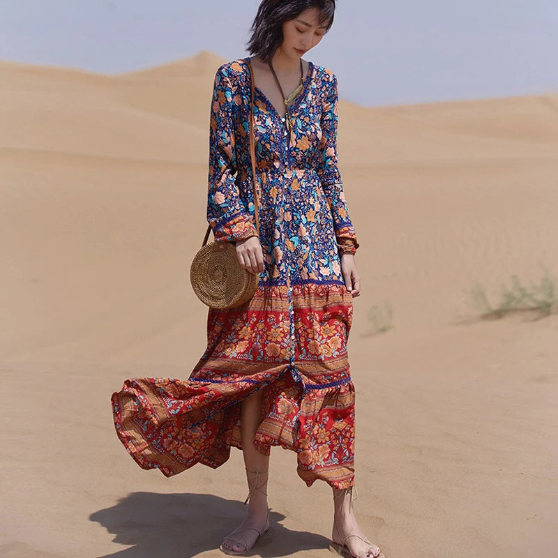 Robe Longue Style Bohème Hiver