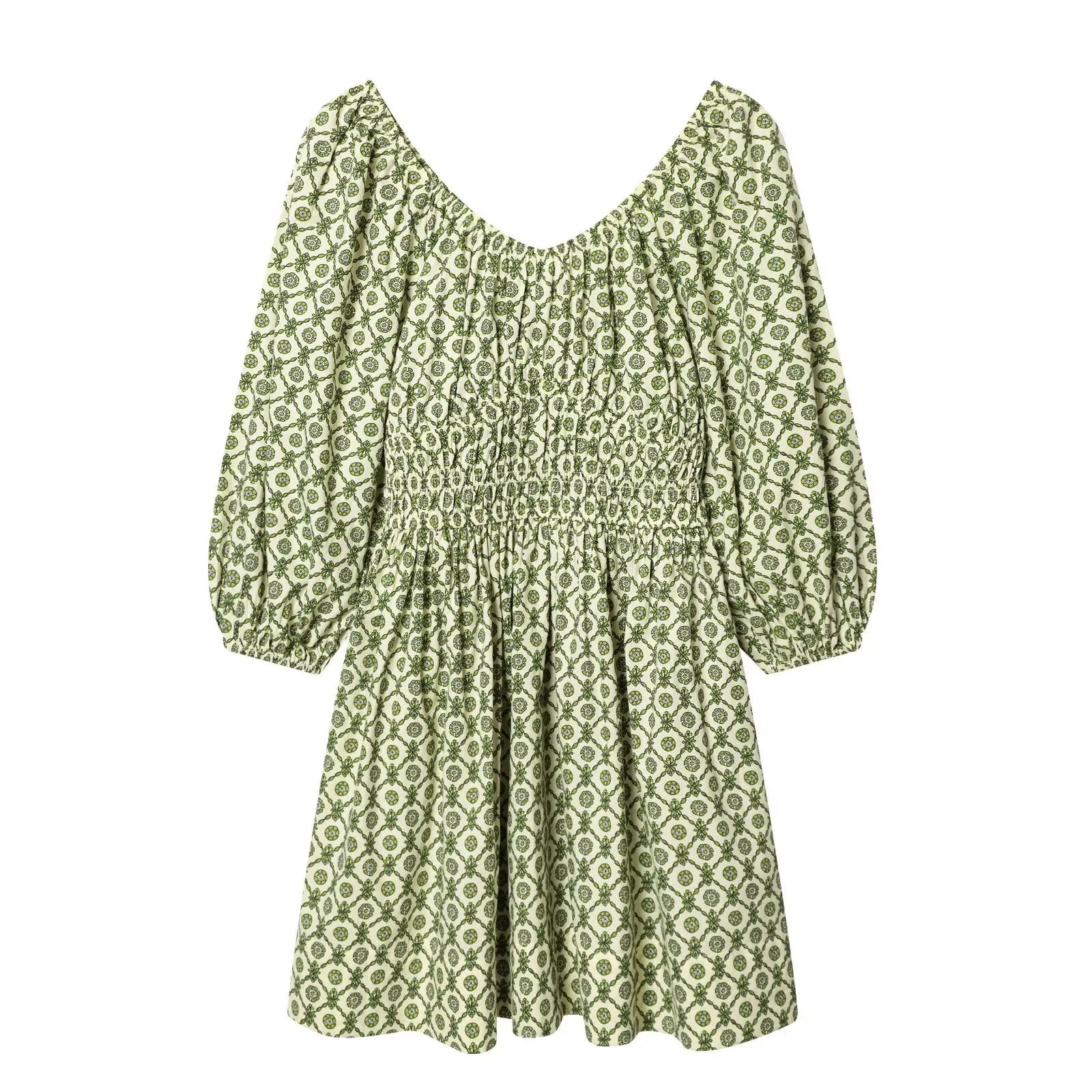 Robe Courte Bohème Fleurie à Manches Longues
