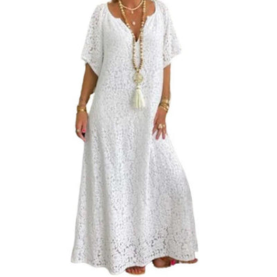 Robe bohème blanche grande taille