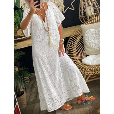 Robe bohème blanche grande taille