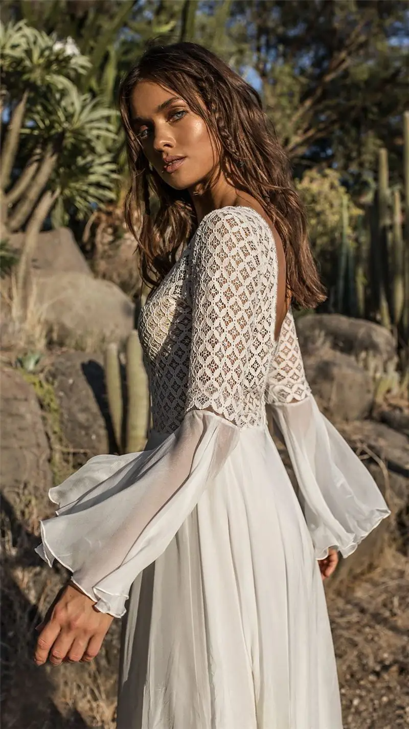 Robe blanche style boheme