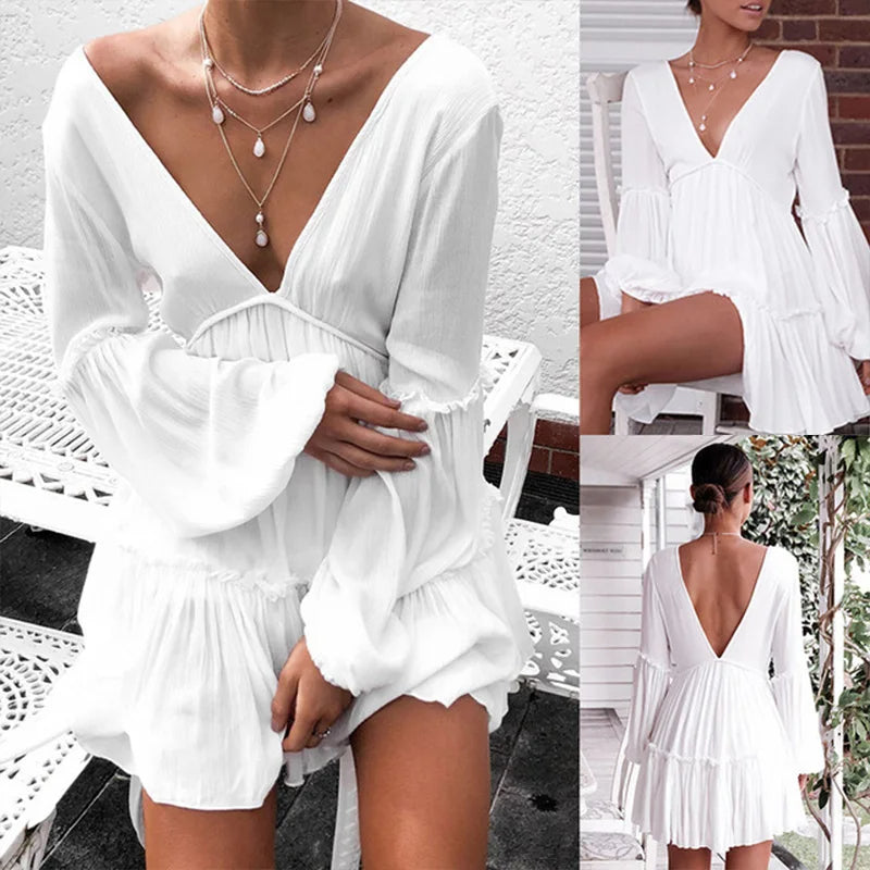 Robe Courte en Dentelle Bohème