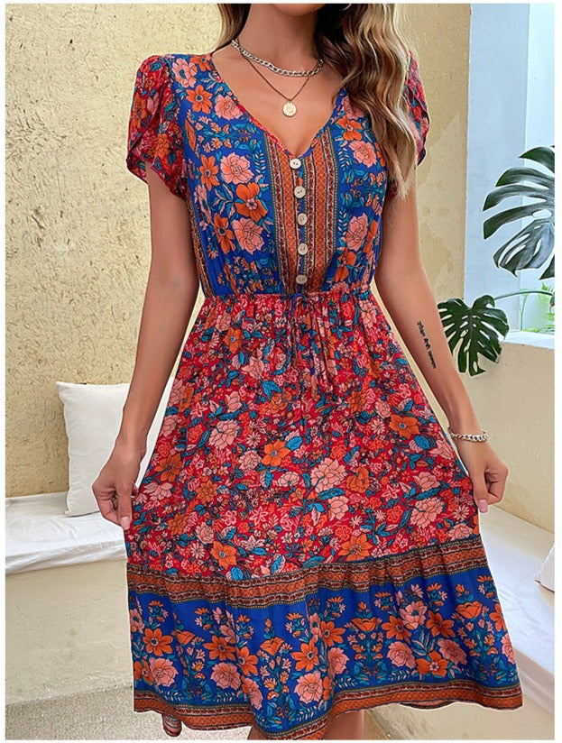 Robe bohème été fleurie
