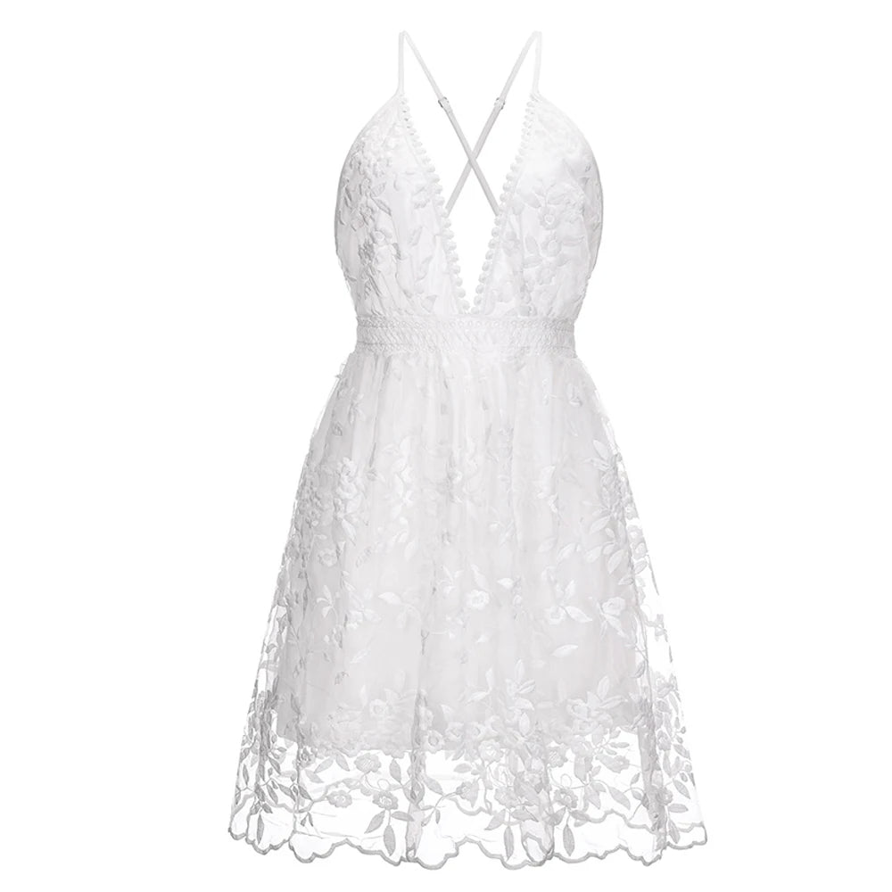 Robe boho blanche courte