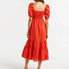 Robe courte bohème orange