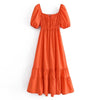 Robe courte bohème orange