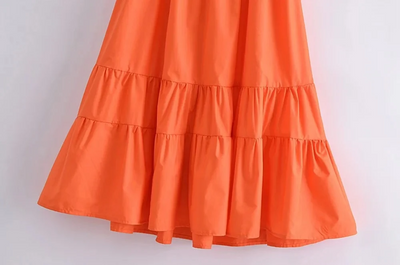 Robe courte bohème orange