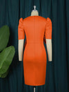 Robe courte bohème orange