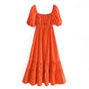 Robe courte bohème orange