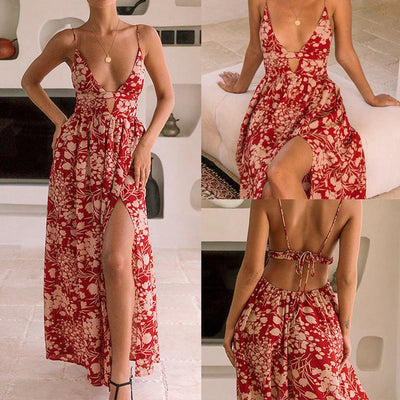 Robe longue bohème rose