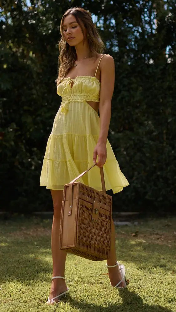 Robe Bohème Courte à Découpes