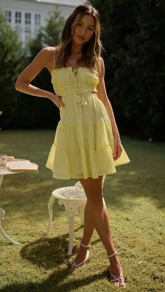 Robe Bohème Courte à Découpes