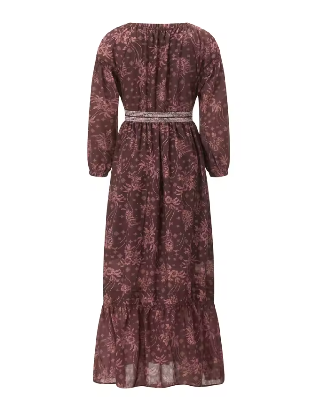 Robe Bohème Longue Fleurie à Décolleté Plongeant