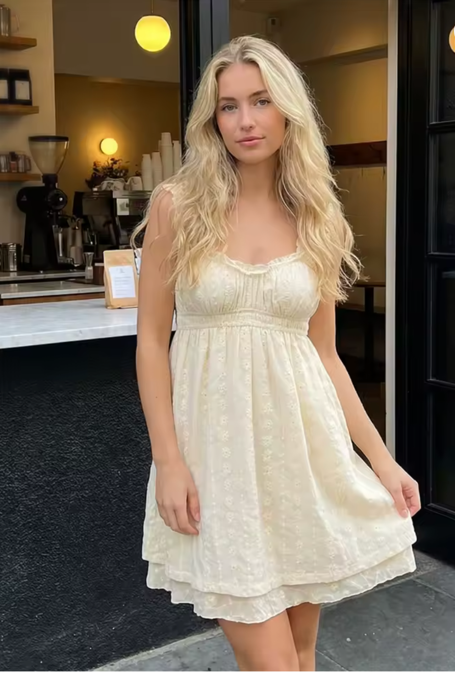 Robe Courte Bohème à Volants Romantiques