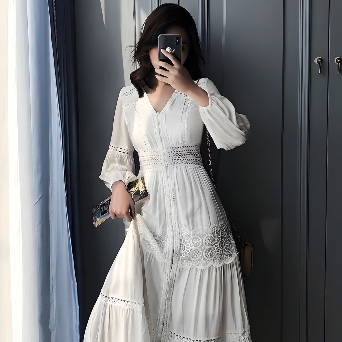 Robe blanche dentelle