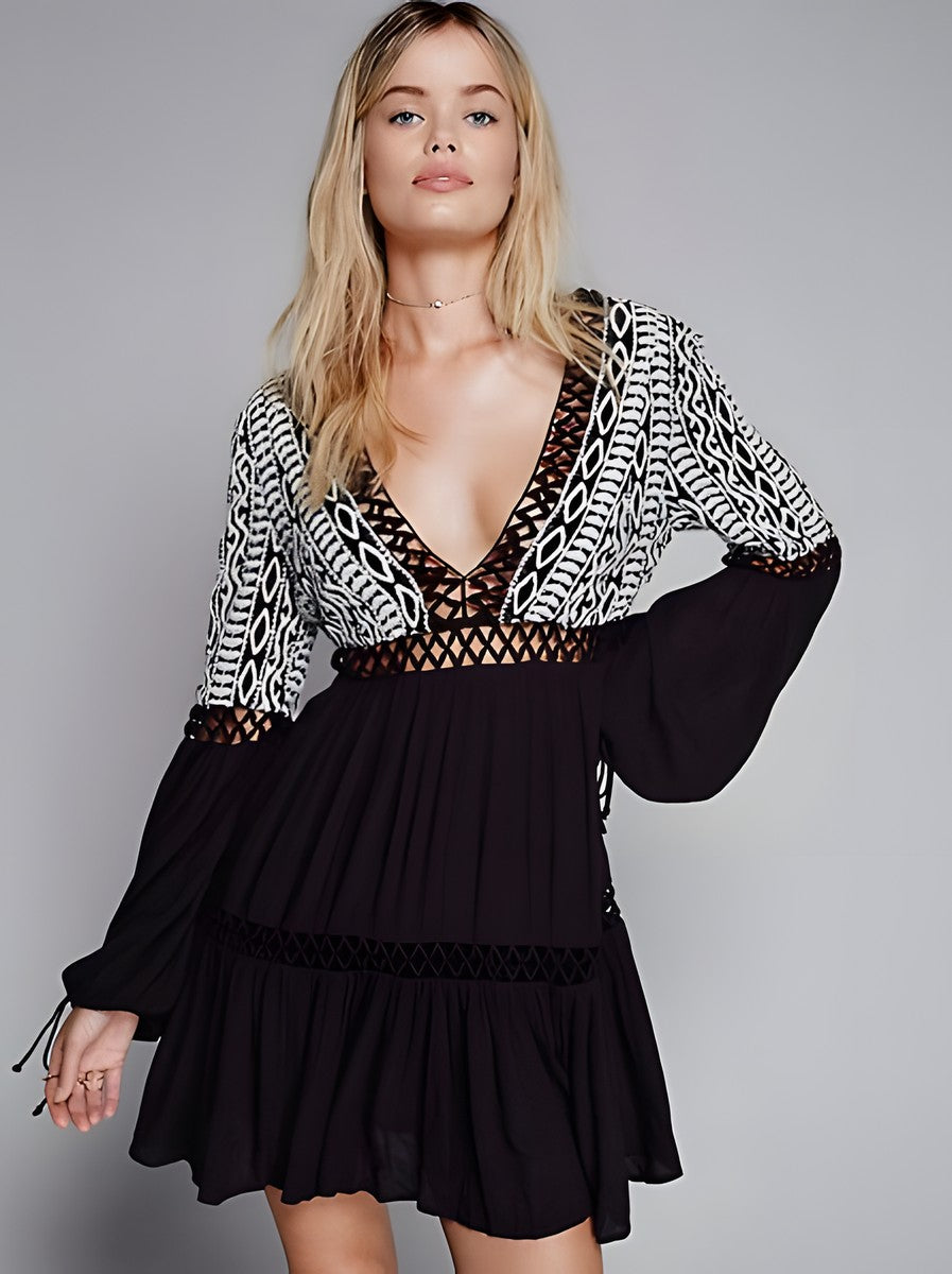 Robe Bohème Blanche Courte