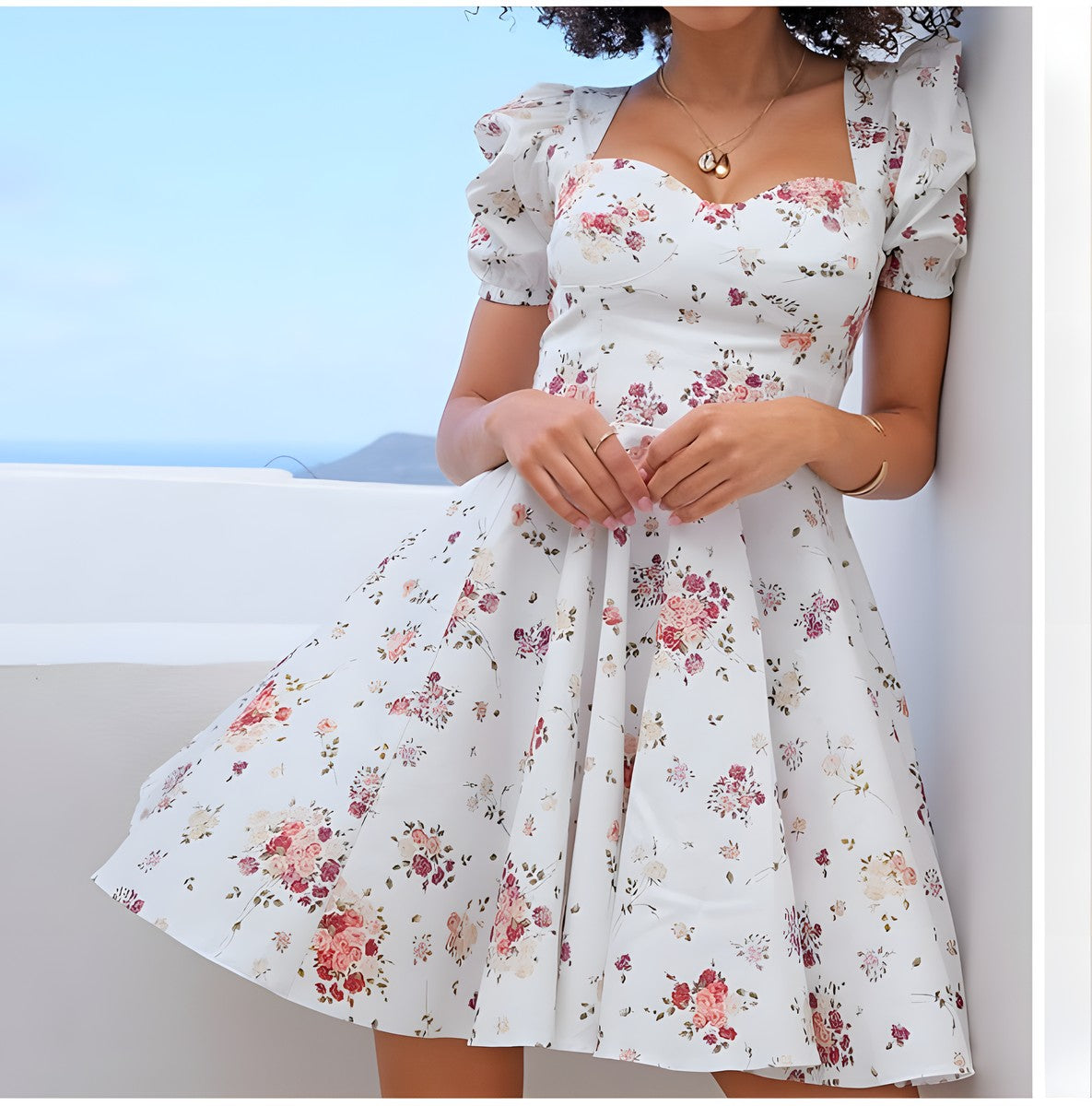 Robe courte bohème fleur