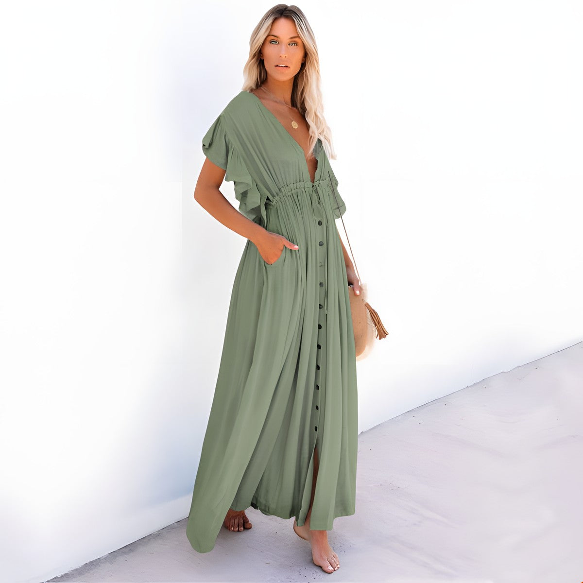 Robe bohème longue rouge