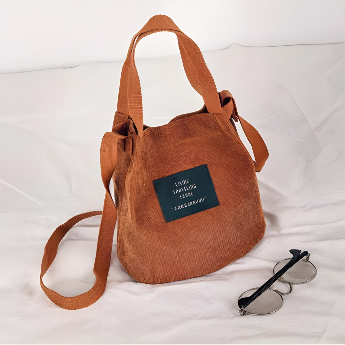 Sac Bohème Seau Toile Cordon