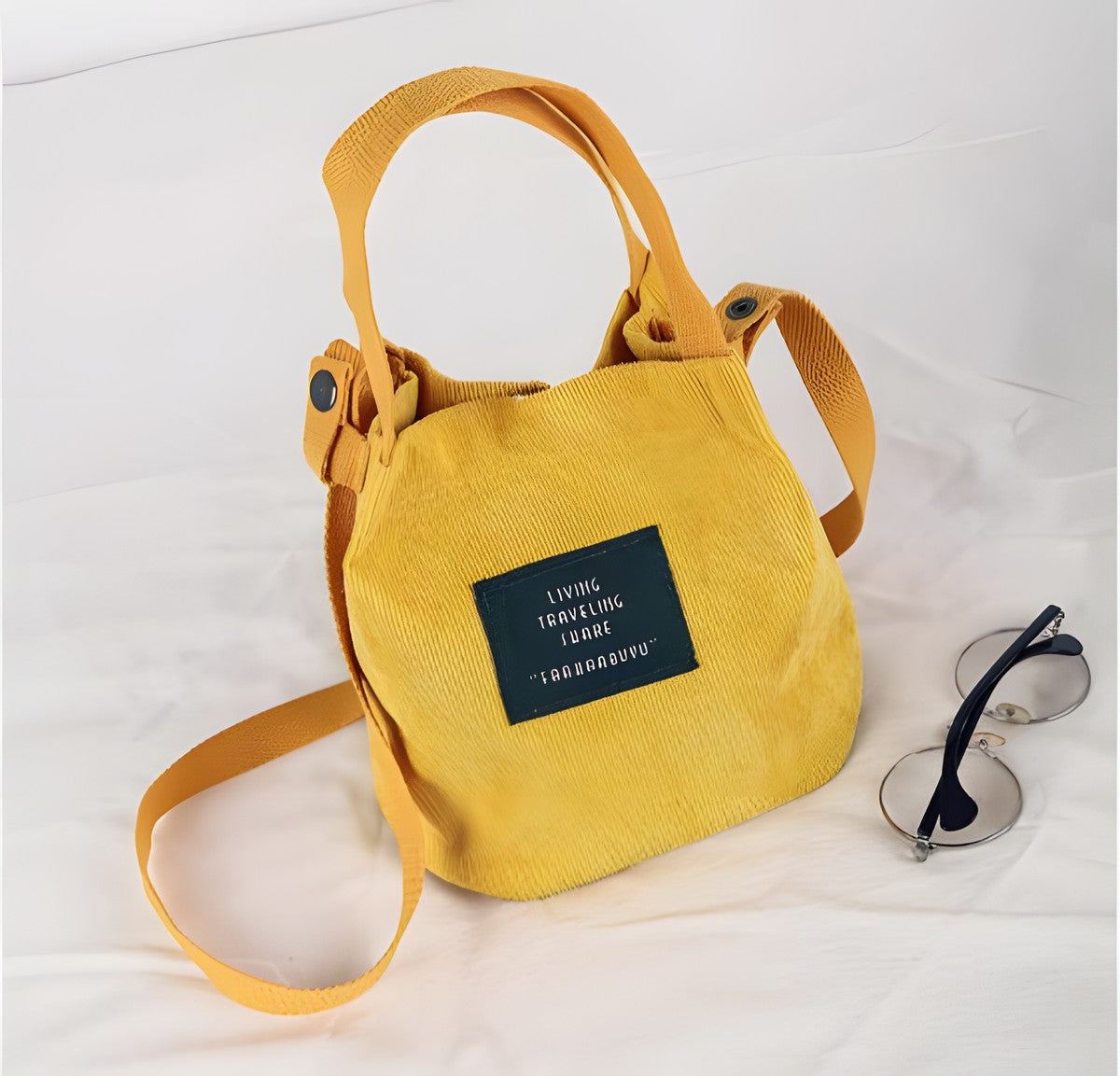 Sac Bohème Seau Toile Cordon