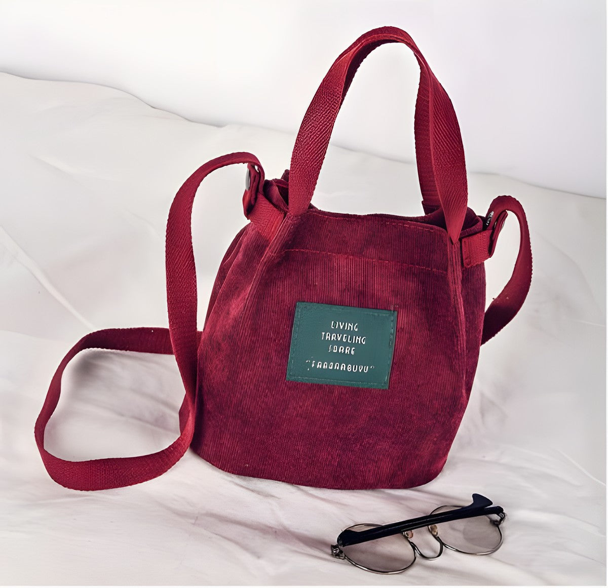 Sac Bohème Seau Toile Cordon