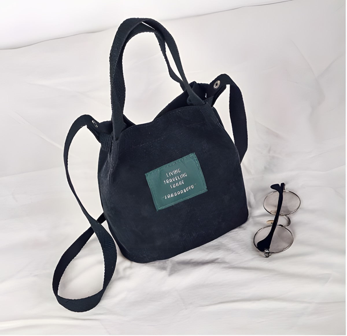 Sac Bohème Seau Toile Cordon