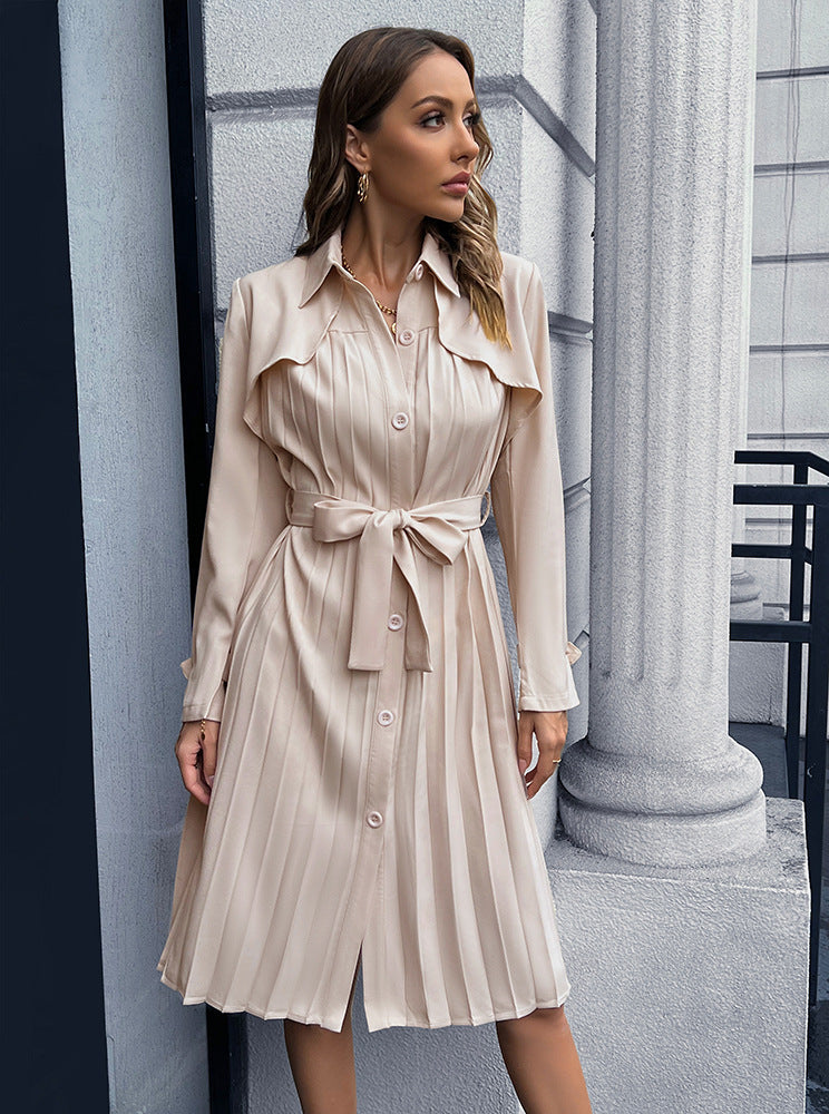 Manteau Long Bohème Plissé