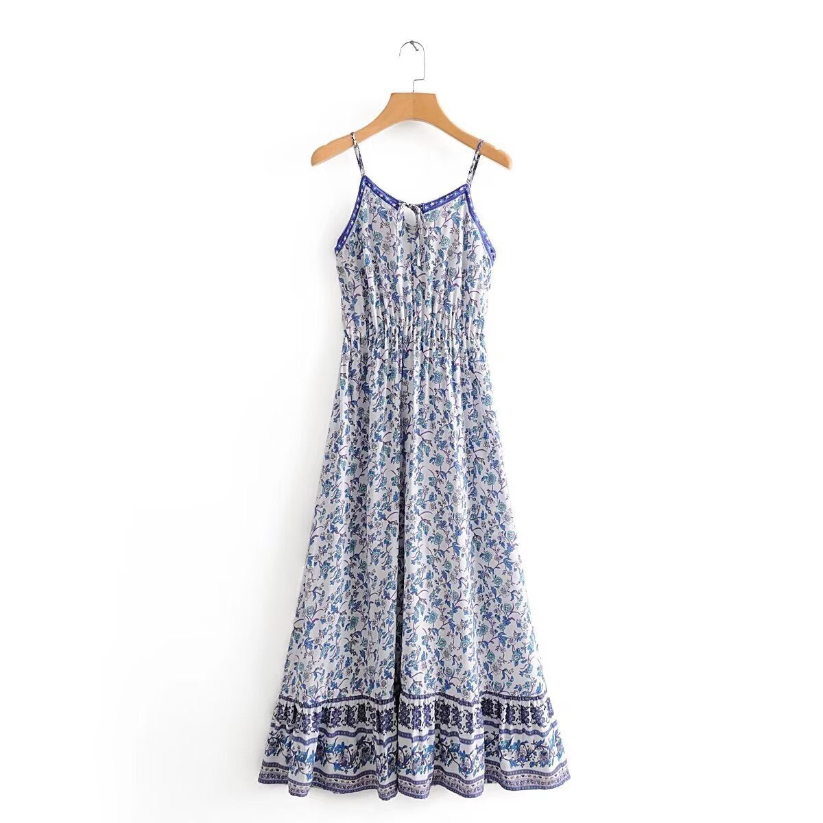 Robe boho bleu vintage