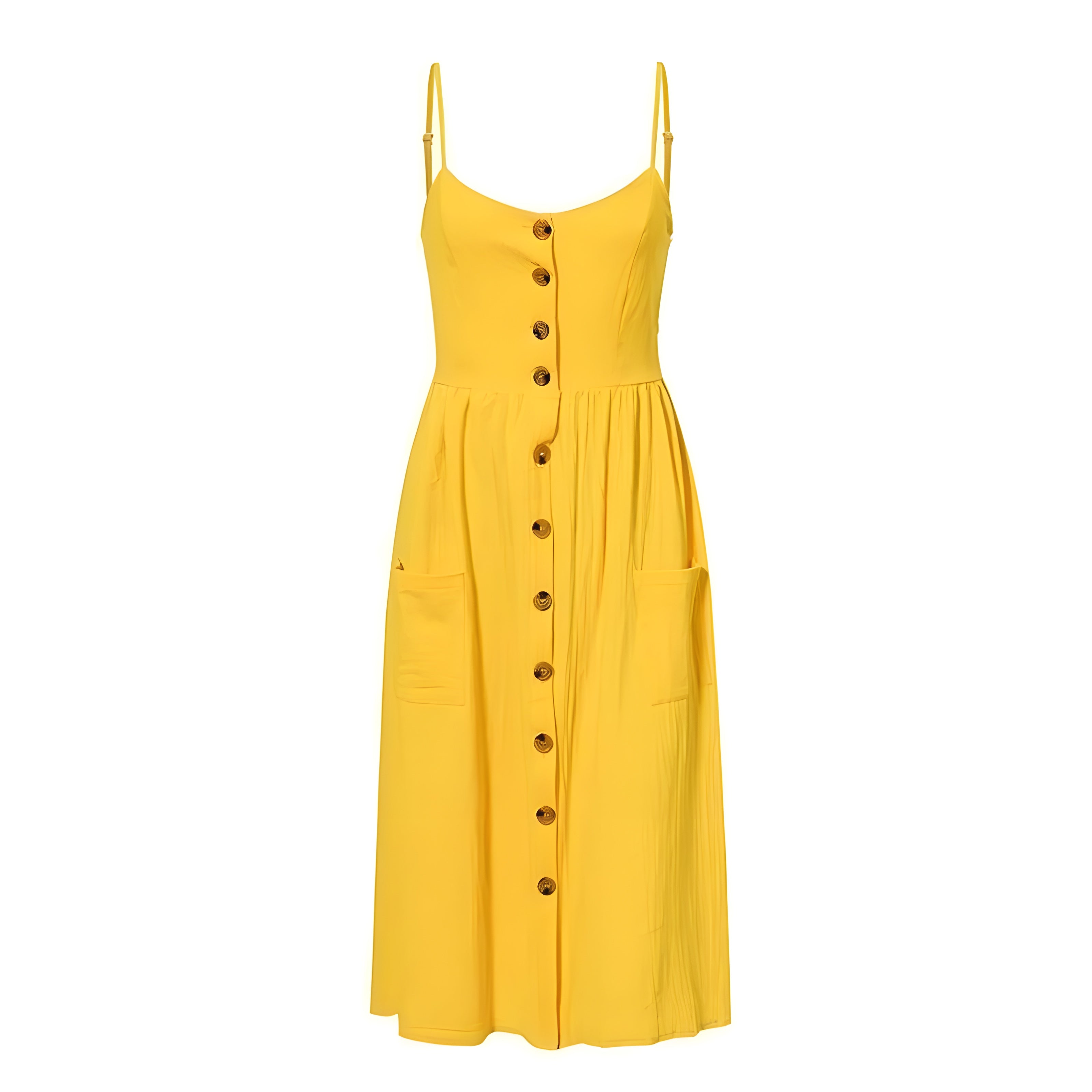 Robe Bohème Mi-Longue - Jaune / S