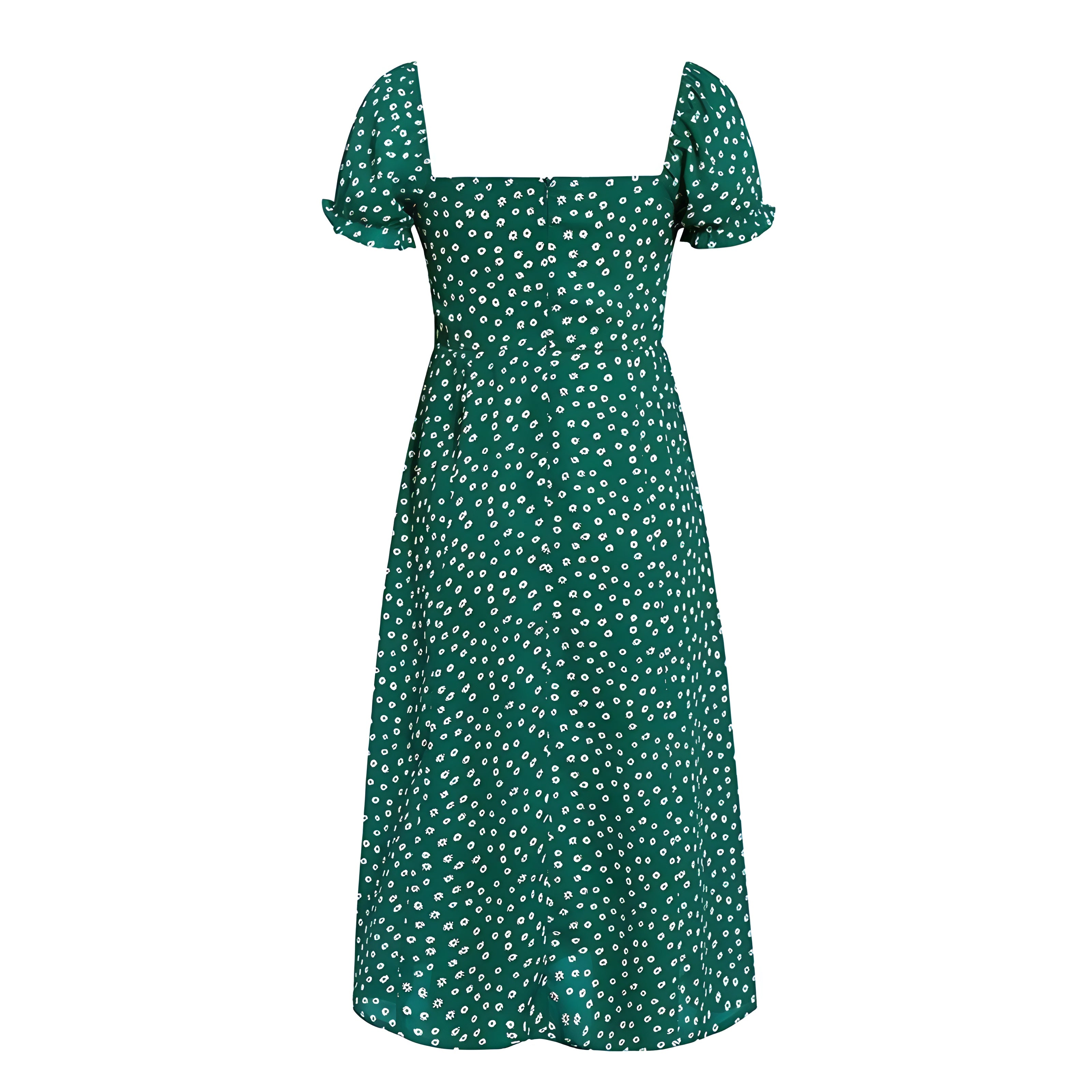 Robe Bohème Verte à Fleurs