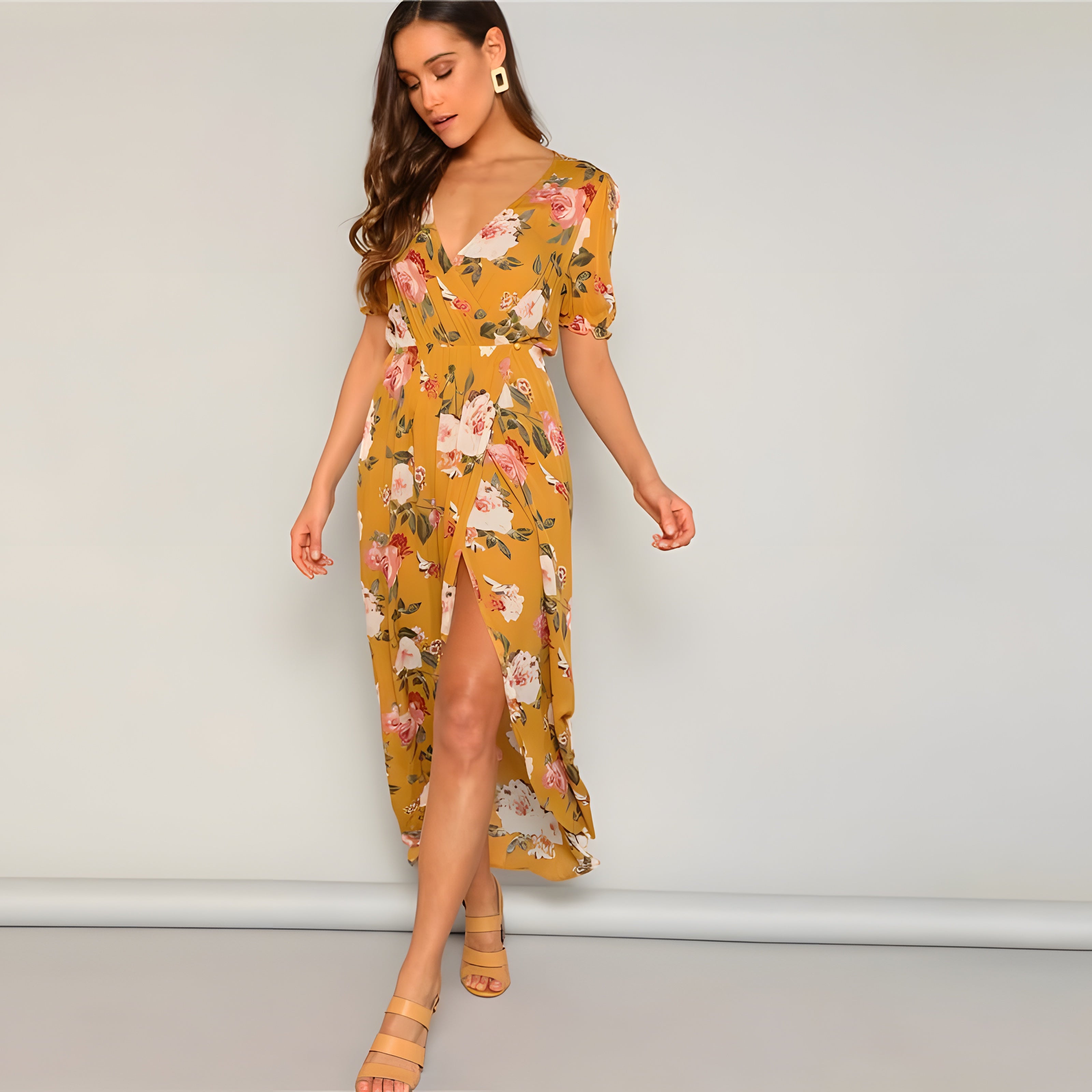 Robe Longue Bohème Jaune - Jaune / XS