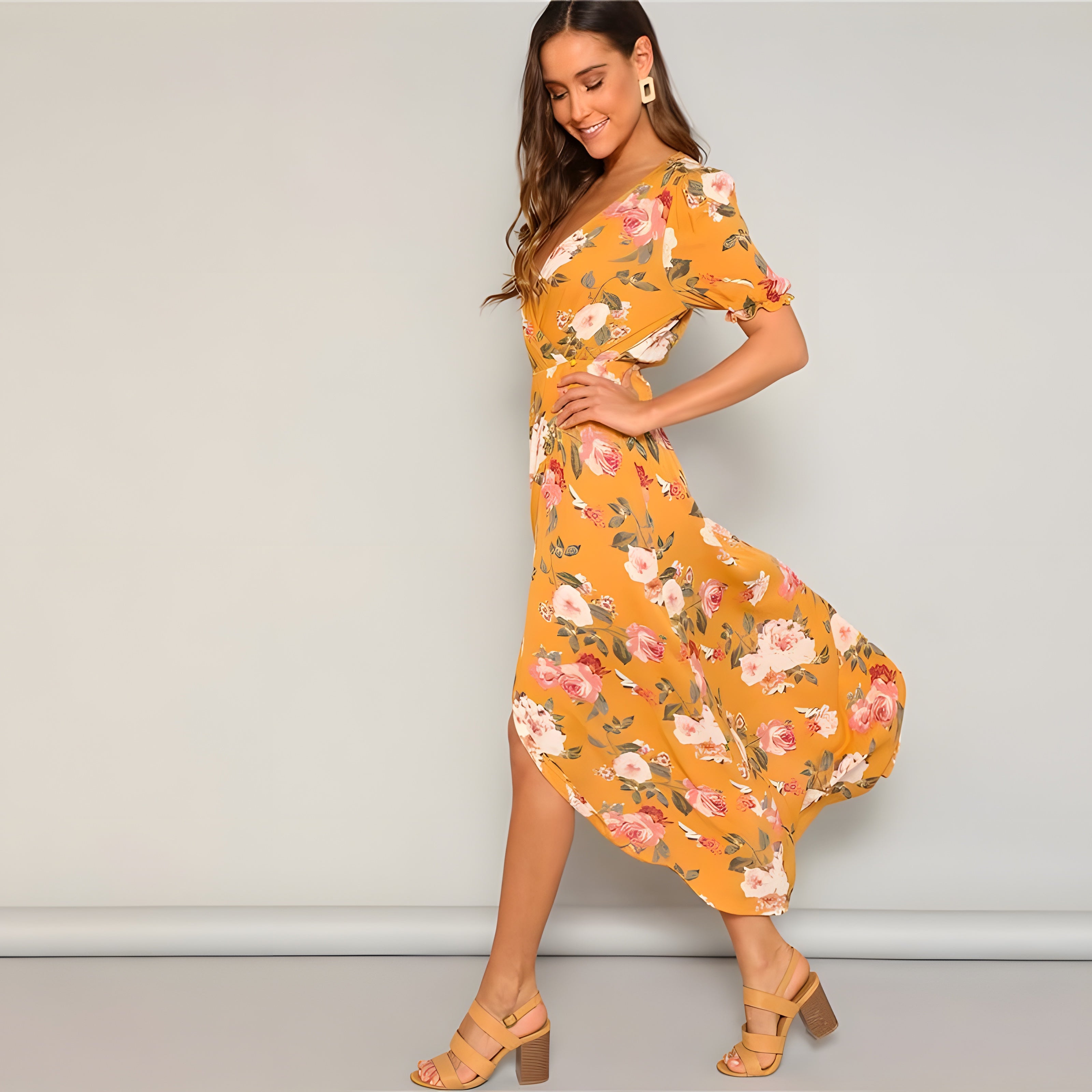 Robe Longue Bohème Jaune